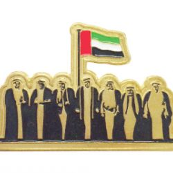 National Day Badges with round magnet - Gold