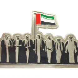 National Day Badges with round magnet - Silver