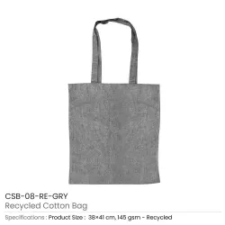 Recycled Cotton Bags ELCSB-08-RE-Gry