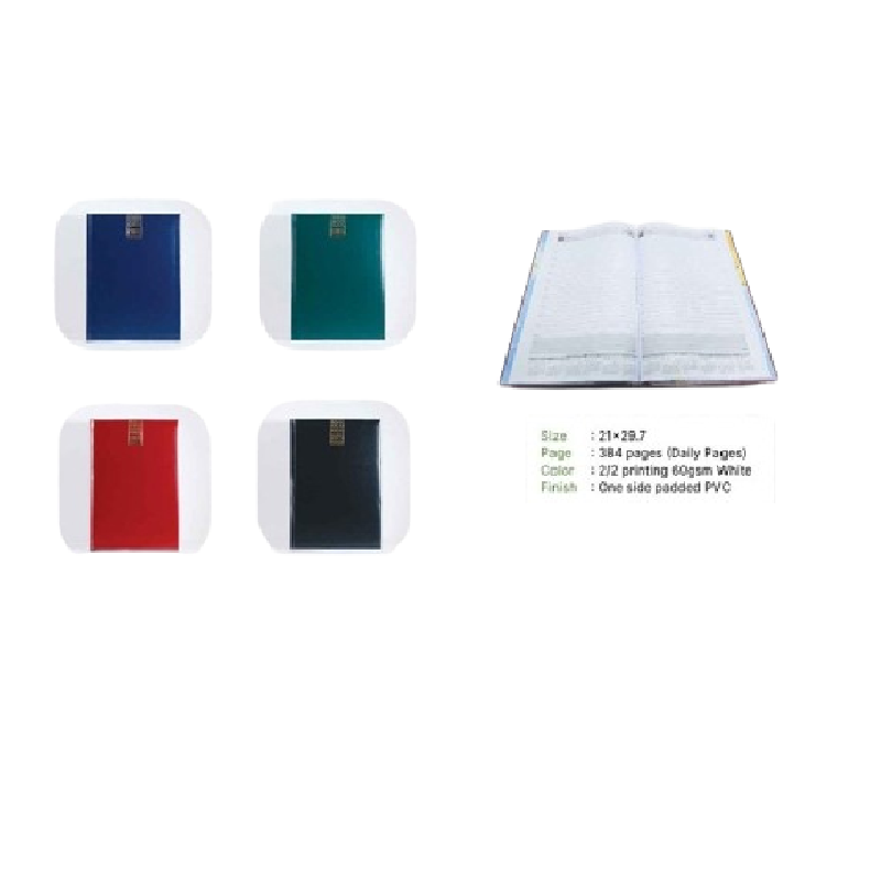 Scorpius A4 White Daily Diary Soft Touch Rexin Padded