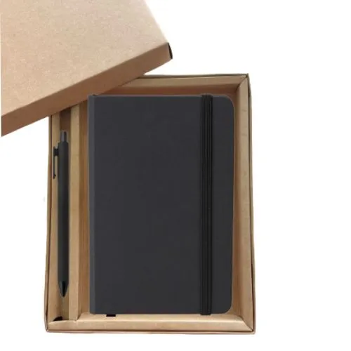 Notebook A5 and Black Plastic Pen with Craft Box
