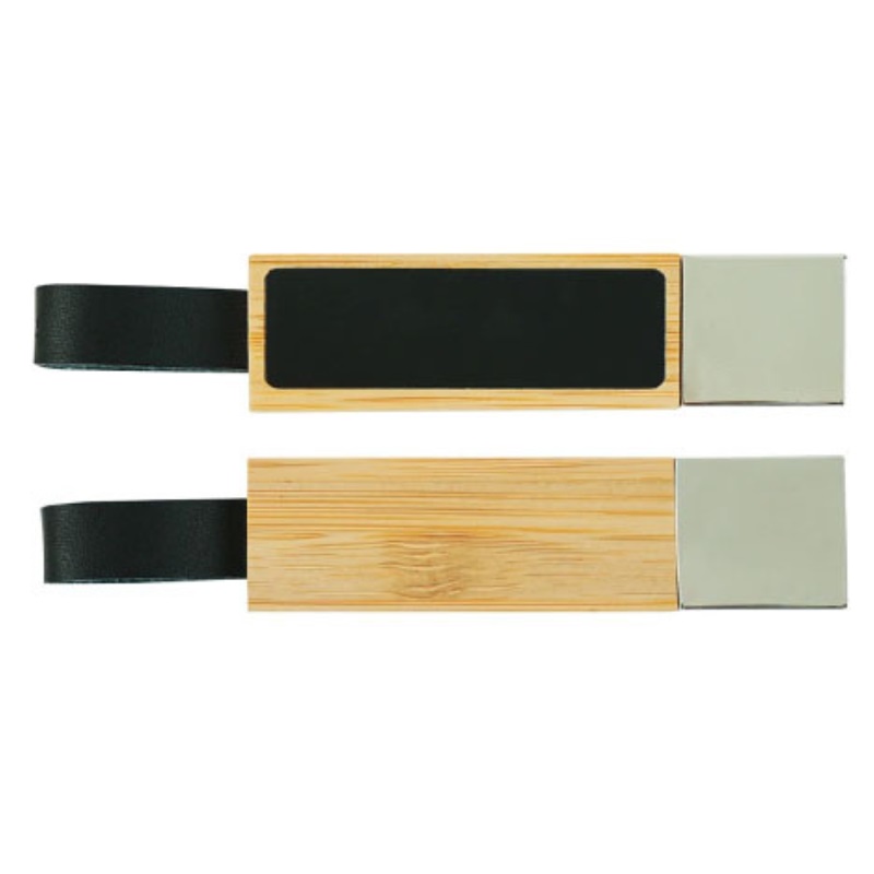 Vela Bamboo LED Logo USB with Strap 64GB V. 3.0