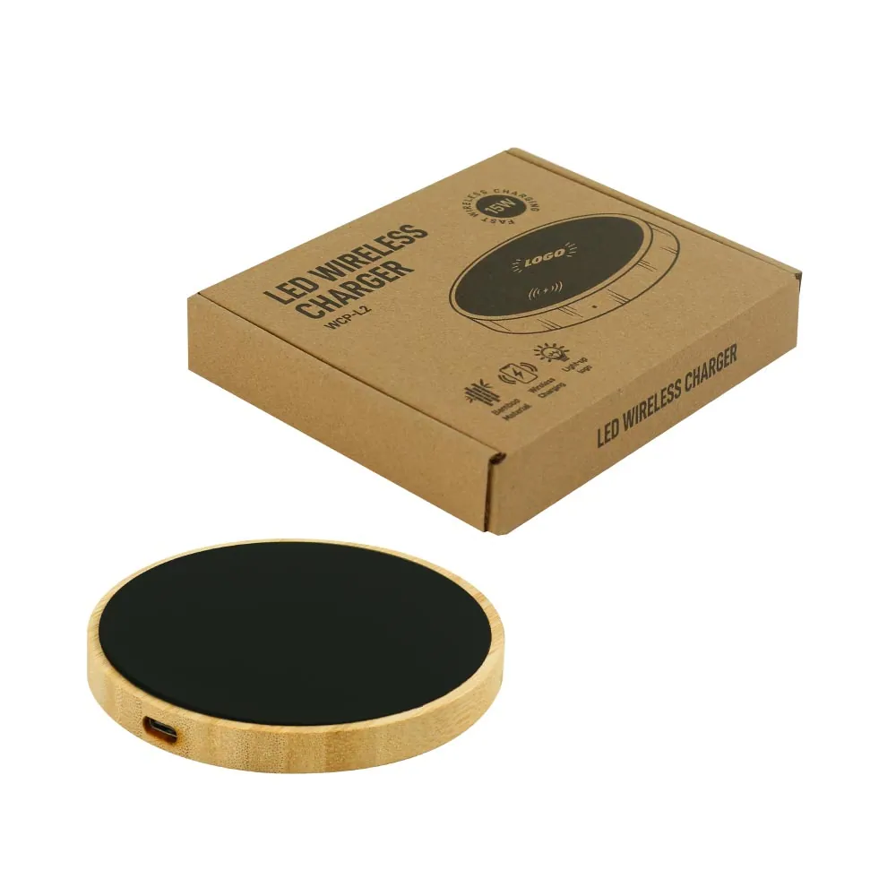 Aries Bamboo LED Wireless Charger 15W Fast Charging