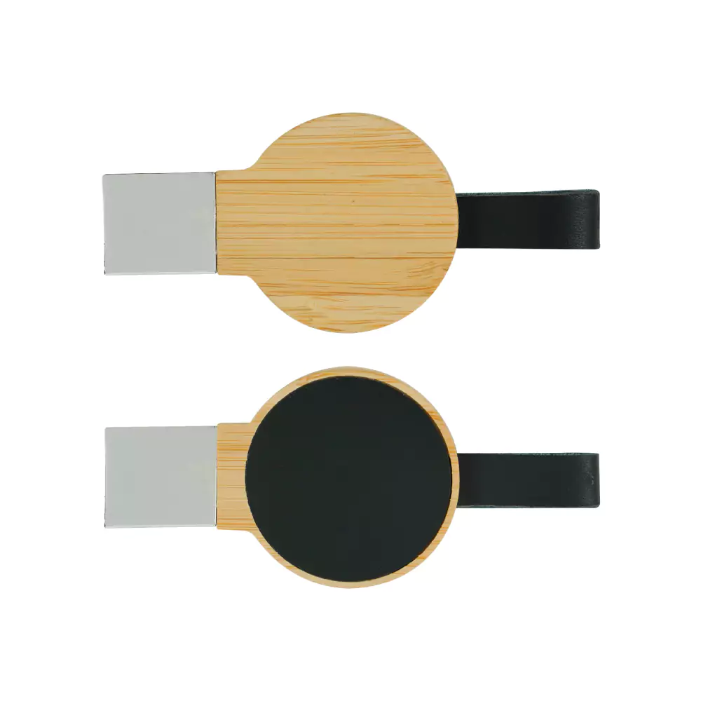 Leo Bamboo Round LED Logo USB with Strap 64GB V. 3.0