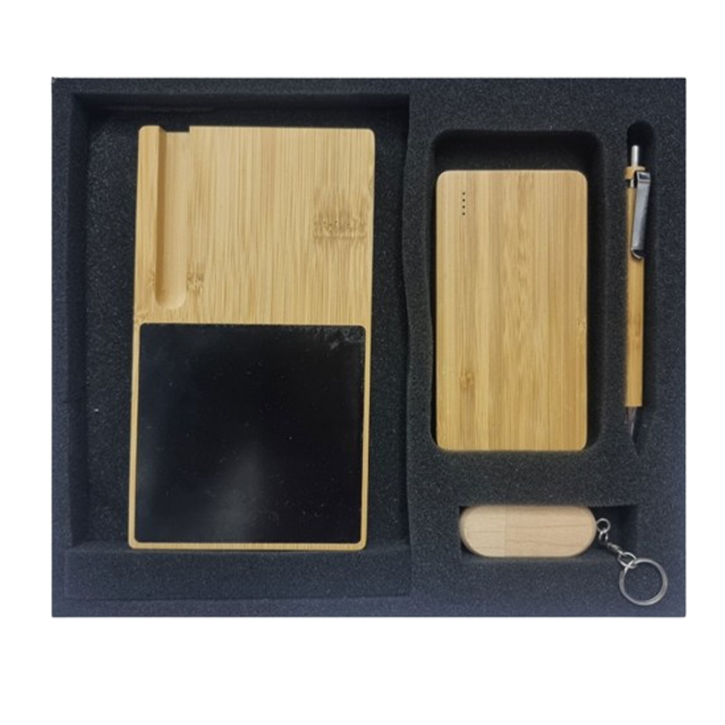 Carina Bamboo Wireless Charger Mug Warmer Bamboo USB Bamboo Pen &