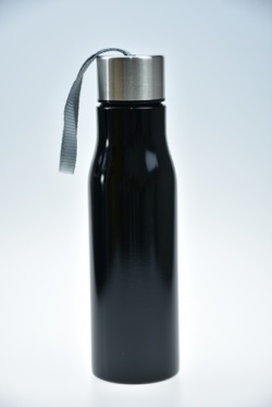Black Stainless Steel Bottle with Strap