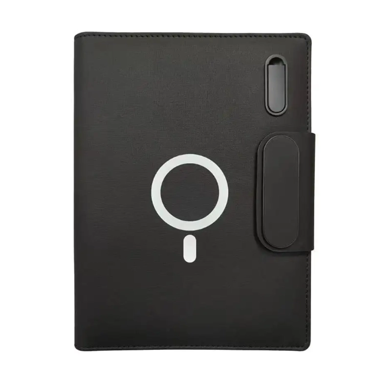Business Magnetic Wireless Charging Notebook With Power Bank USB 