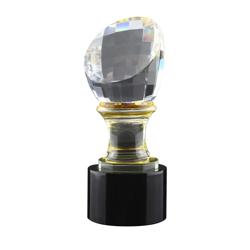 Leo Crystal Glass Trophy in Wooden Box