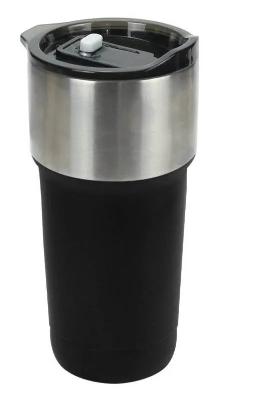 Gemini Double Wall SS Tumblers with Slide-Lock PP Lid 591ml      