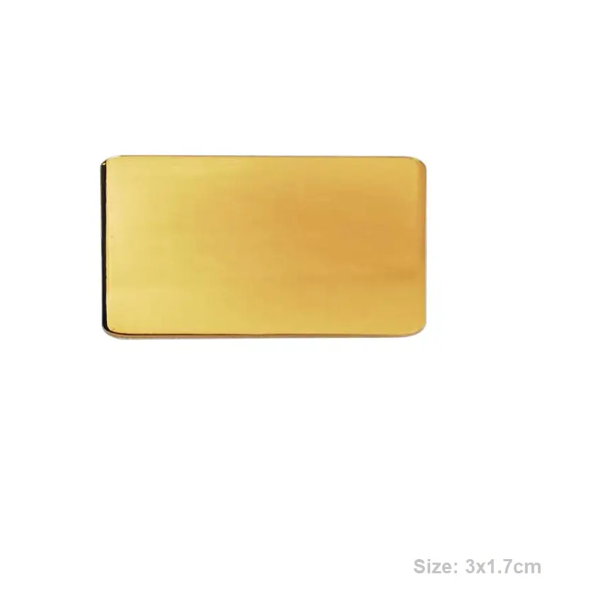 Rectangular Flat Metal Badges - Gold Color