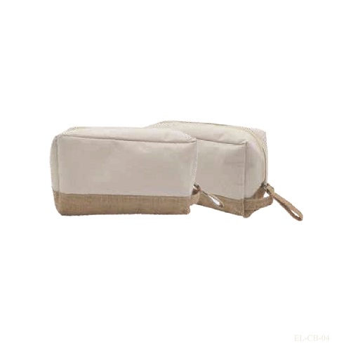 Multipurpose Laminated Canvas Pouch with Jute base and Zipper Multipurpose Laminated Canvas Pouch with Jute base and Zipper