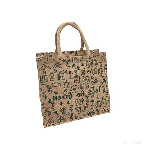 Fancy Jute Bag Lets Go Green Design Small Size