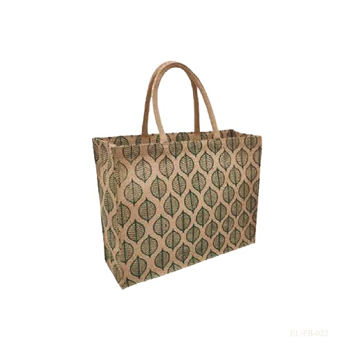 Fancy Jute Bag Leaf Design Large Size