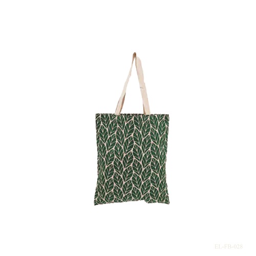 Fancy Canvas Tote Bag with Leaf Design-03