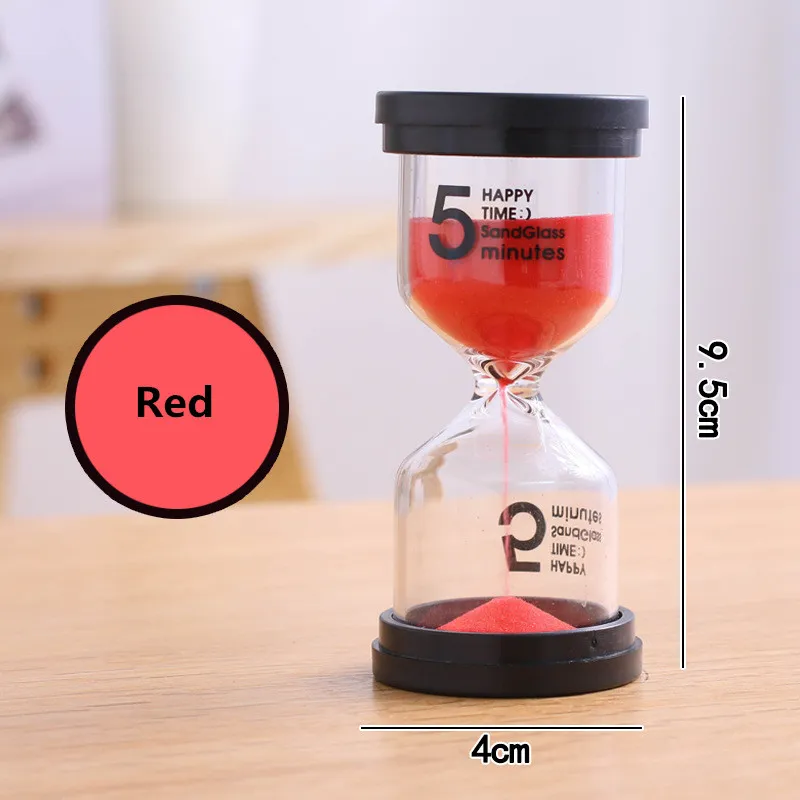 Custom Plastic Hour glass sand timer Clock Hourglass Timer - Red