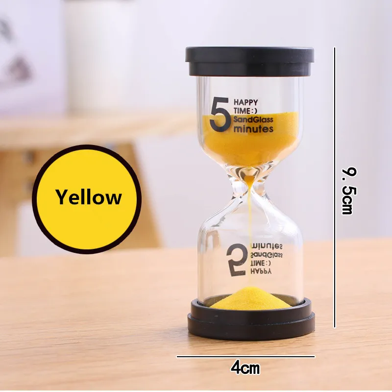 Custom Plastic Hour glass sand timer Clock Hourglass Timer - Yellow