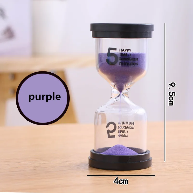Custom Plastic Hour glass sand timer Clock Hourglass Timer - Purple
