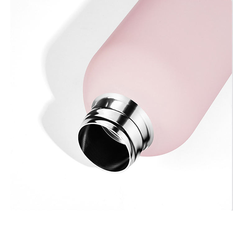 PINK Wholesale Outdoor Frosted Portable Popular 500ml Insulated Stainless Steel Sports Water Bottle EL-TM55
