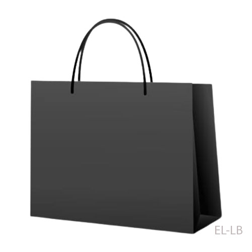 Laminated Landscape Paper Bags - Black