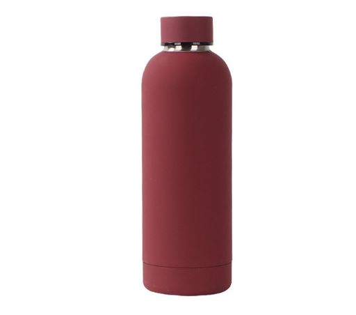 MAROON Wholesale Outdoor Frosted Portable Popular 500ml Insulated Stainless Steel Sports Water Bottle EL-TM55