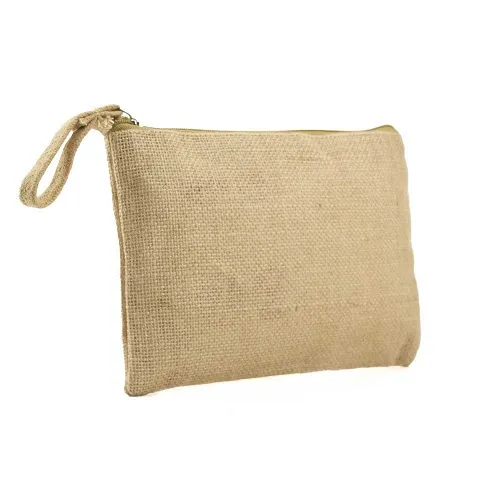 Natural Jute Zipper Pouch