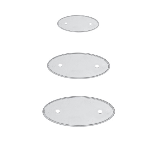 PVC Injected Oval Name Badges - Silver