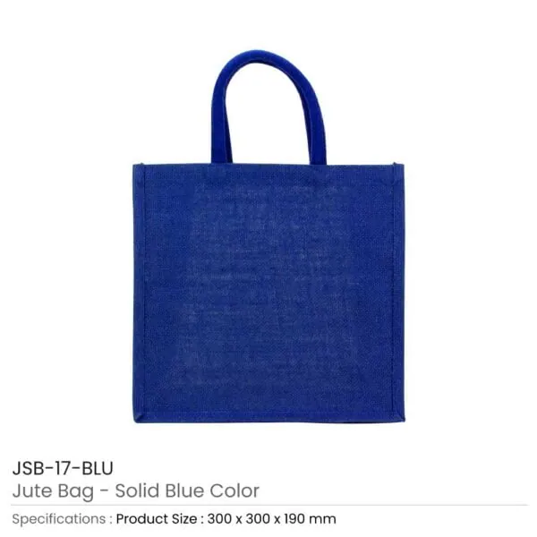 Capricornus Reusable Square Jute Bags with Cotton Handles