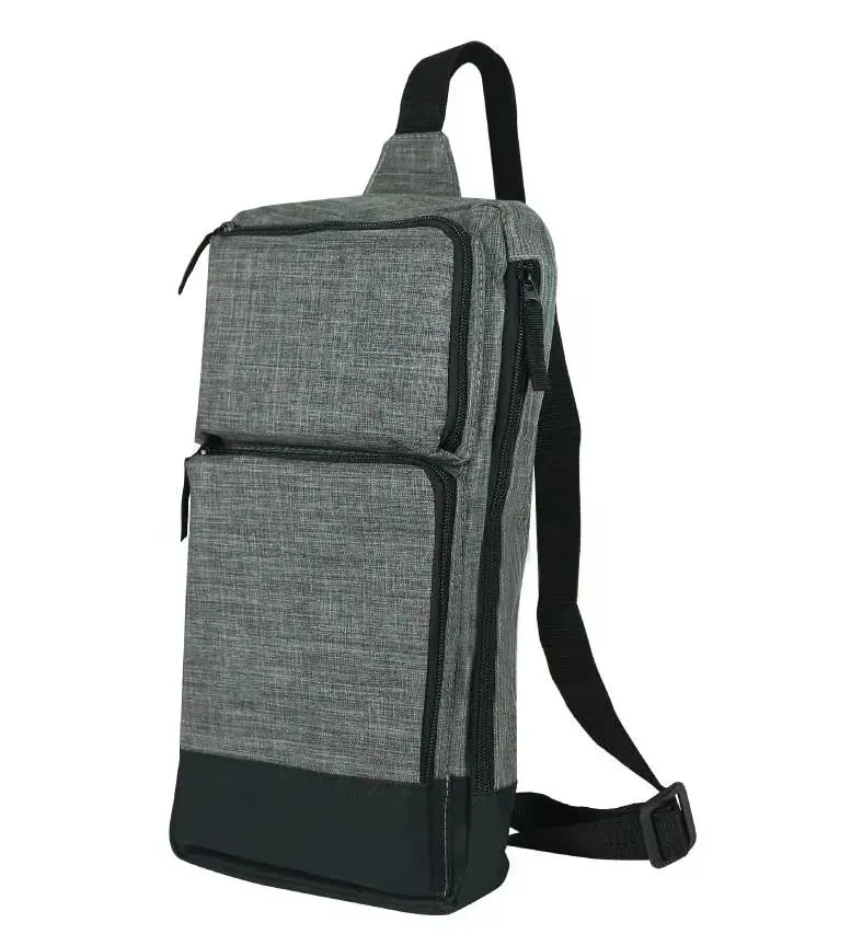 Ara Sling Crossbody Bags in Grey and Black Polye    ster Material
