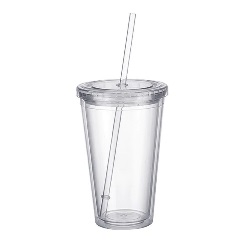 Transparent Glass With Straw 