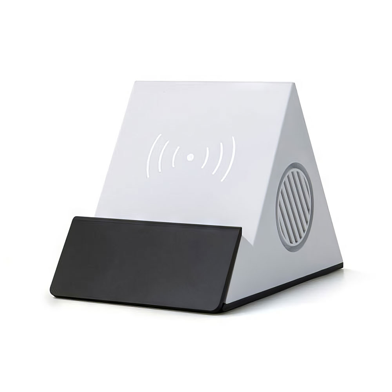 Triangle Shape Wireless Charging Stand Led Logo Blue Tooth Speake