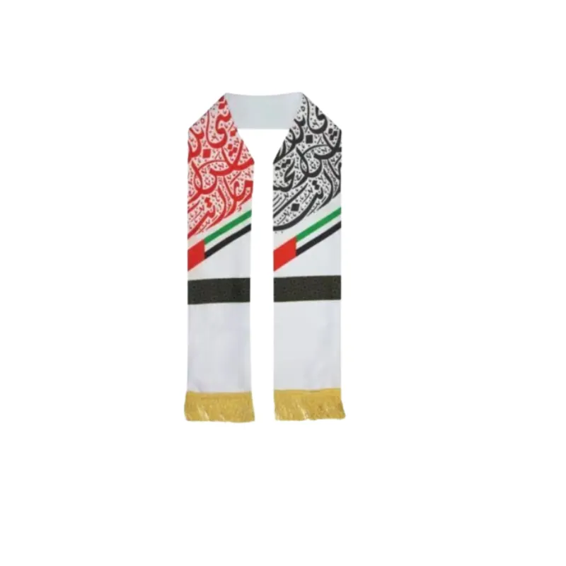  Orion UAE Flag Polyester Scarf with Gold Tassel