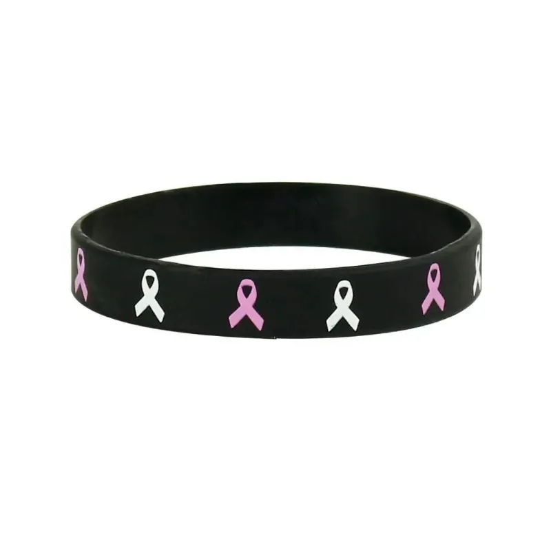 Gemini Pre-Designed Breast Cancer Awareness Wristbands with Logo 