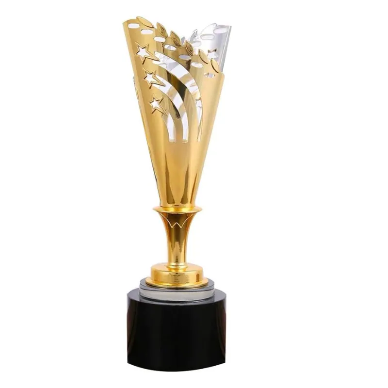 Two Tone Star Metal Trophy With Black Base