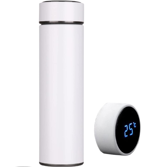 Smart LED Temperature Display  indicator Insulation Promotional Bottle - White